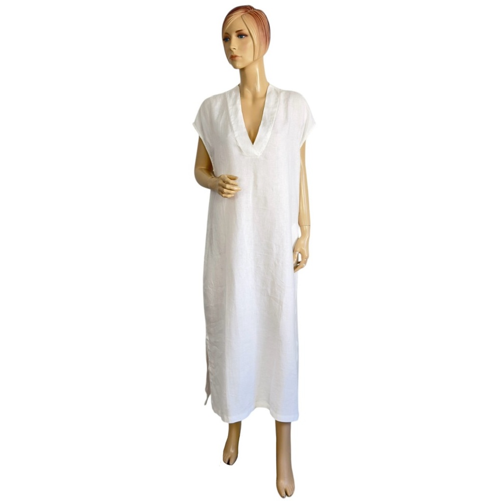 Lanthropy Grecia Caftán Dress in White Small / Medium